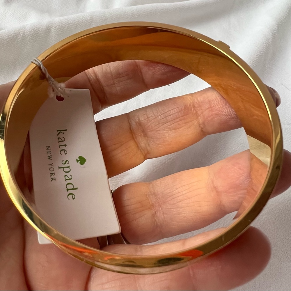 Kate Spade green & white gold-tone bangle bracelet BNWT - Picture 13 of 16